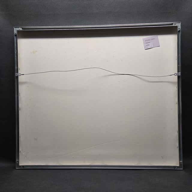 1990 Atomic Cock Rooster Chicken Pastel Painting, Framed For Sale In Tampa - Image 6 of 8