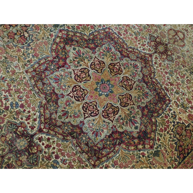 Hand-Knotted Antique Persian Kerman Lavar Rug 7'8"x 9'8" For Sale - Image 11 of 18