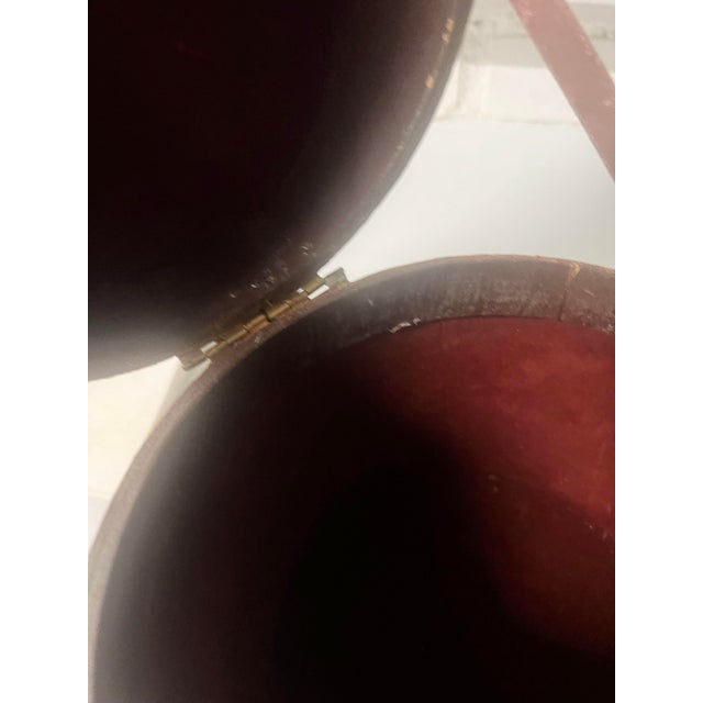 Animal Skin Vintage Minature Mens Leather Hatbox For Sale - Image 7 of 7