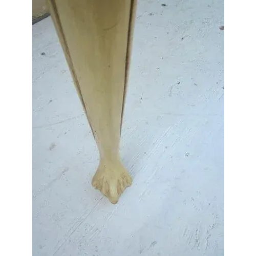 Wood 1980s Thomasville Chippendale Style Ball and Claw Wood Dining Room Table with Glass Top For Sale - Image 7 of 13