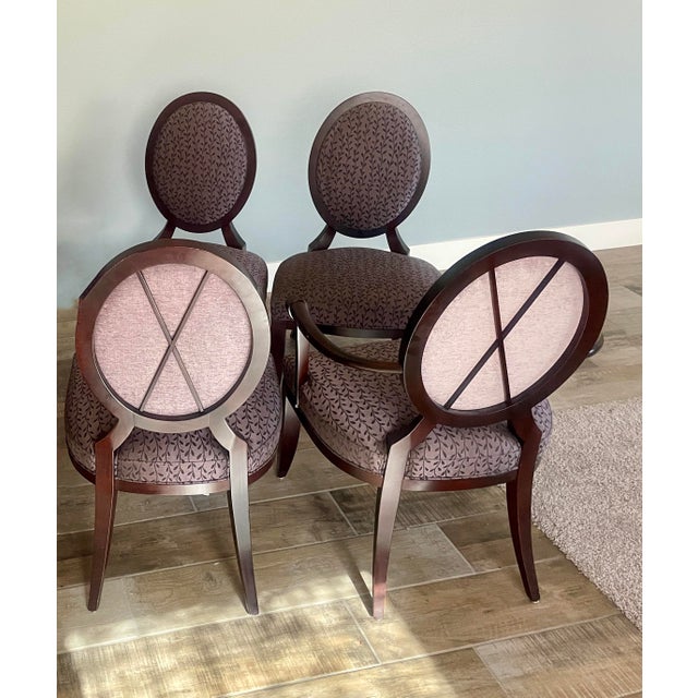 2000 - 2009 Rare Set of 4, Authenticated, Barbara Barry for Baker Furniture Oval X-Back Chairs For Sale - Image 5 of 15
