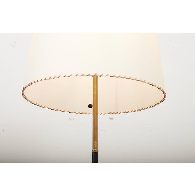 Metal Floor Lamp with Brass Base and Frame For Sale - Image 7 of 12