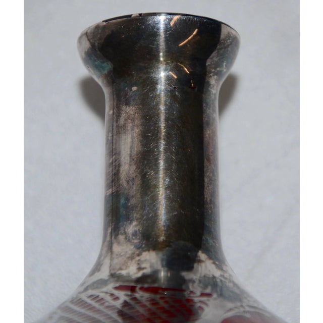 Early 20th Century Ruby With Silver Overlay Vase For Sale - Image 11 of 13