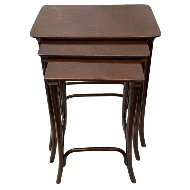 Antique Secessionist Austrian Bentwood Nesting Tables by J&J Kohn, 1900s, Set of 4 For Sale - Image 9 of 18