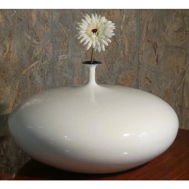 Vintage Italian Vase in Glazed Ceramic, 1980s For Sale - Image 4 of 5
