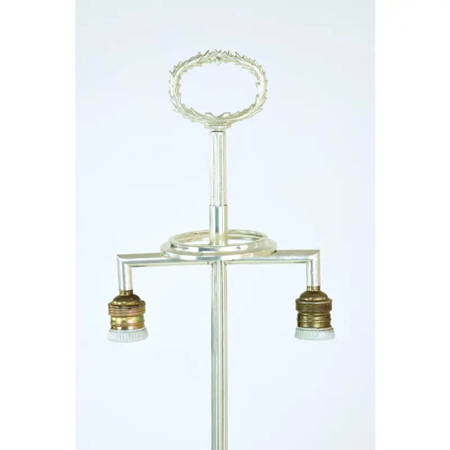 20th Century Silver Plated Flower Lamps, Spain, 1960s - a Pair For Sale - Image 9 of 10