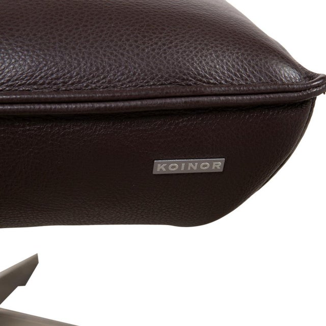 Brown Brown Leather Fenja Stool from Koinor For Sale - Image 8 of 13