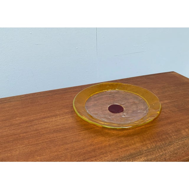 Mid-Century Italian Murano Glass Bowl or Plate from Av Mazzega For Sale - Image 12 of 18