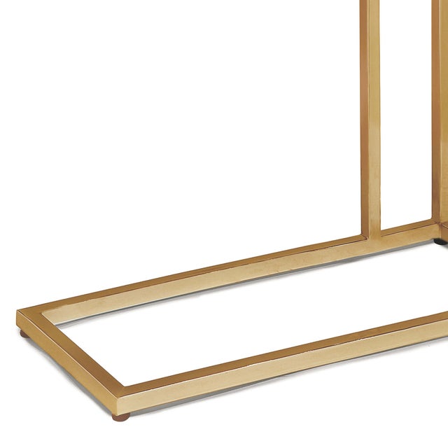 Transitional Regina Andrew Echelon Sofa Hugger Table in Natural Brass For Sale - Image 3 of 5