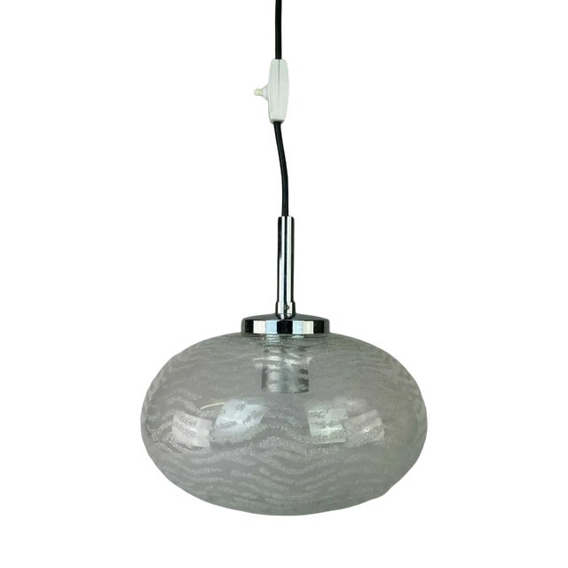 Space Age Pendant Lamp in Glass from Hustadt Leuchten, 1970s For Sale
