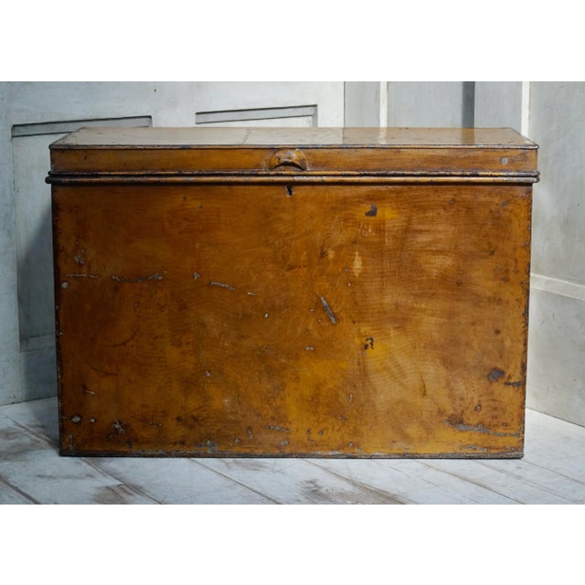 Victorian metal deed box. Made from steel, with the original paint finish which displays a desirable aged patina. C1880...