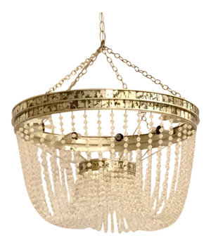 Currey & Co. Modern Crystal and Mirror Highbrow Chandelier
