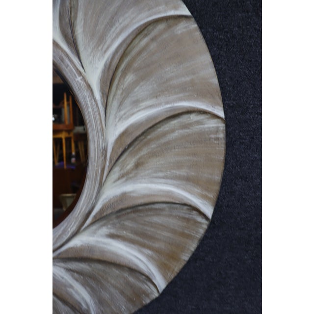 Mid-Century Modern Mid-Century Modern Style Carved Swirl Sunburst Wall Mirror For Sale - Image 3 of 8