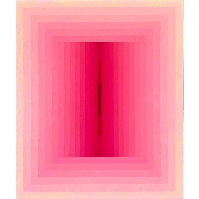 Contemporary Abstract Acrylic on Canvas "Light Consideration (Rose Madder)" by Andy Harwood For Sale - Image 4 of 7