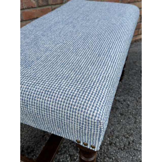Newly Upholstered English Bench For Sale - Image 4 of 9