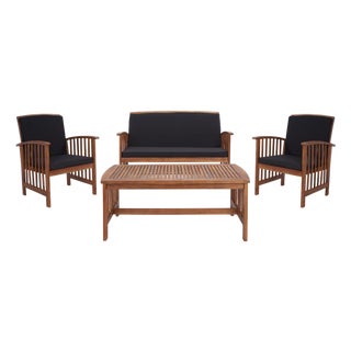 Rocklin 4-Piece Outdoor Set, Natural/Black For Sale