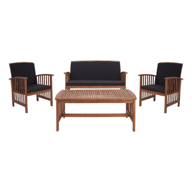 Rocklin 4-Piece Outdoor Set, Natural/Black For Sale