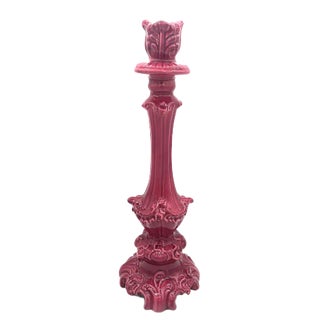 Baroque Candleholder # 1 in Raspberry from Rebirth Ceramics For Sale
