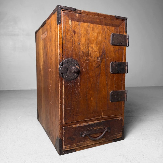 Japanese Wooden Writing Cabinet, 1900s For Sale - Image 4 of 14