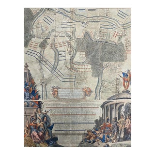 1729 History of Prince Eugene Handcolored Engraving For Sale