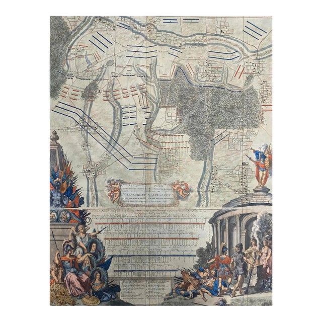 1729 History of Prince Eugene Handcolored Engraving For Sale