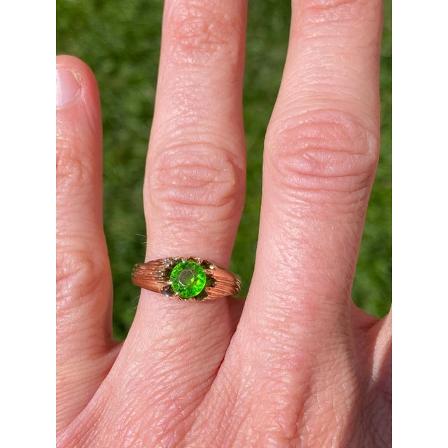 The Clermont: Gentleman's Signed 14K Rose Gold English Ring set with Doublet For Sale - Image 9 of 10