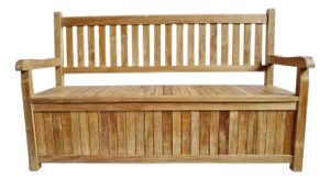 Outdoor Classic Contemporary Teak Trunk Bench