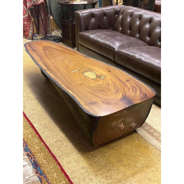 Organic & Natural Wood Long Coffee Table For Sale - Image 10 of 13