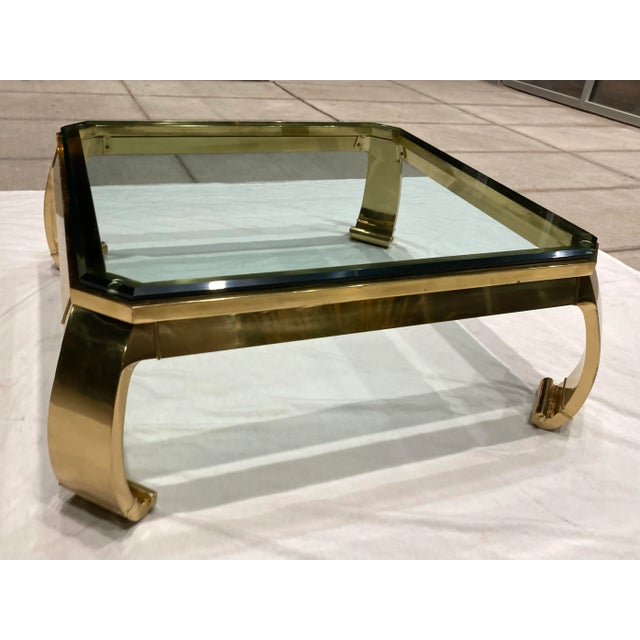Metal Ming Leg Brass Coffee Table From Mastercraft For Sale - Image 7 of 13