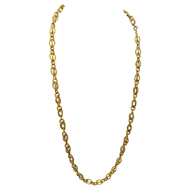 Vintage 18 Karat Yellow Gold 41.2 Gm, Link Chain, 8.14 mm Necklace, 32 " Long For Sale - Image 15 of 18
