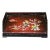Wooden Tea Tray With Mother-of-Pearl Bird and Floral Inlay For Sale