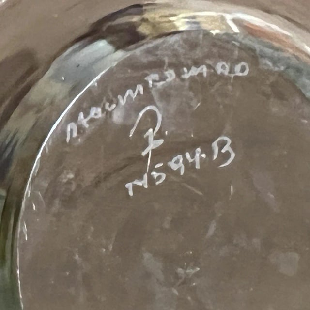 Glass 1990s Studio Art Glass Bowl Sculptural Pedestal Dish For Sale - Image 7 of 11