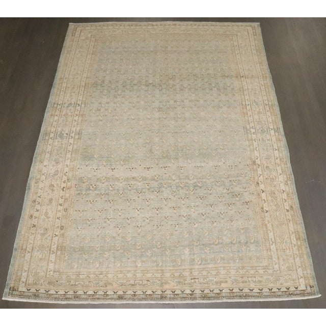 Early 20th Century Persian Tabriz Mint Green Rug For Sale - Image 5 of 9