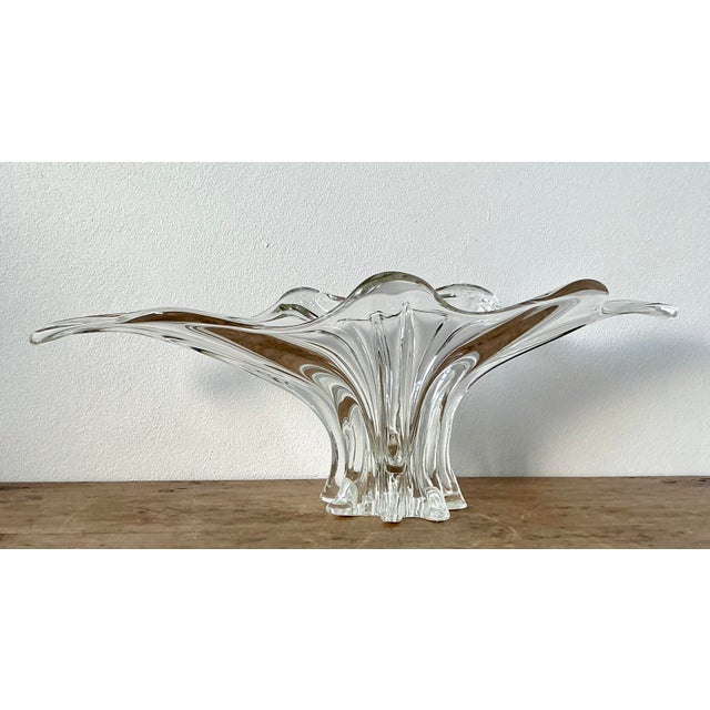 Mid-Century Modern Vintage Boho French Crystal Splash Vase For Sale - Image 3 of 12