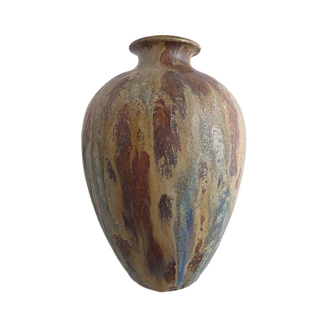 Stalhane And Nylund for Rorstrand Art Deco Period Gres Stoneware Vase Satin Finish by Roger Guérin , Belgium 1930s For Sale - Image 4 of 9