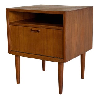 Teak Wood Nightstand by Arne Vodder Danish Minimalist Side Table Denmark 1960s For Sale