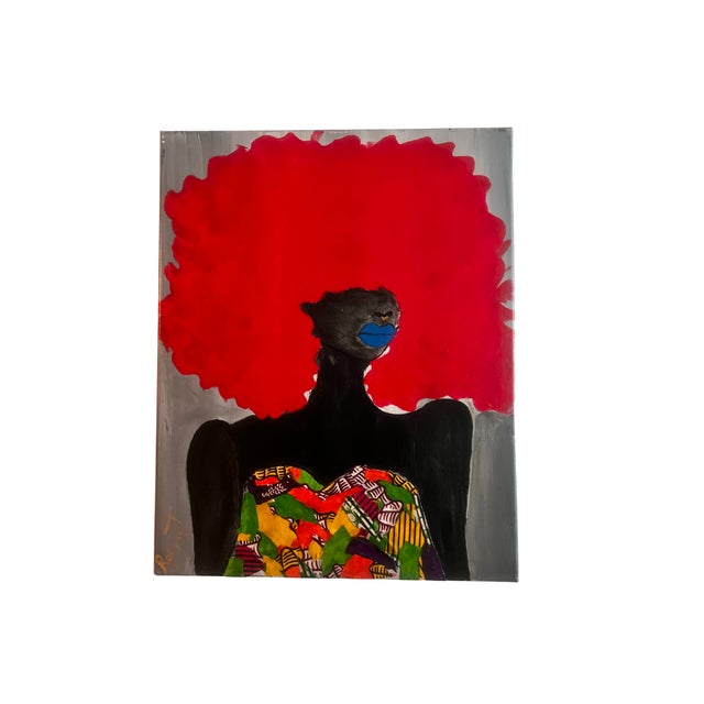 Contemporary 2026 "Electric Crown" Original Acrylic & Mixed Media on Canvas by RacquelJ For Sale - Image 3 of 3