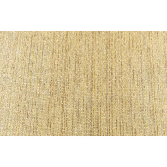 Doris Leslie Blau Mid-Century Scandinavian Abstract Warm Tan Flatweave Wool Rug For Sale - Image 4 of 9
