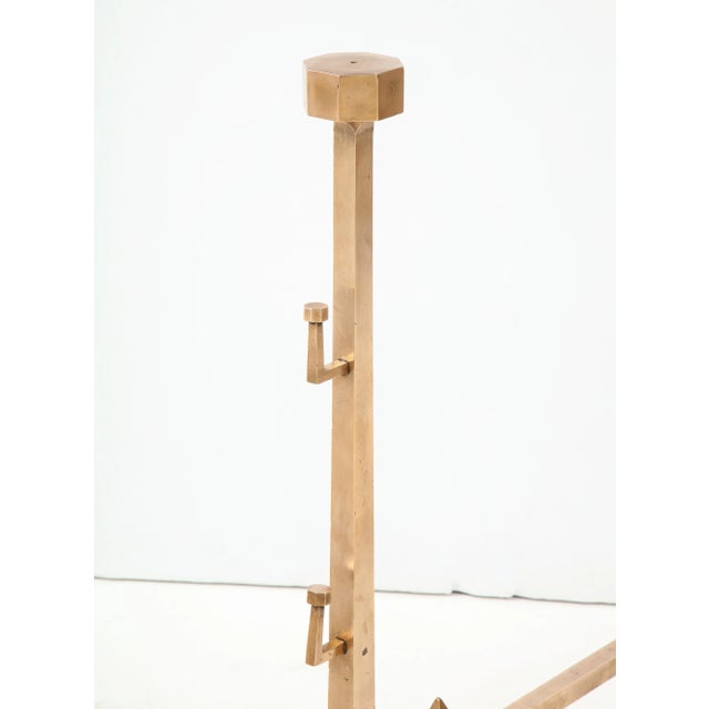 1940s Rose Brass Large Andirons - A Pair For Sale - Image 10 of 13