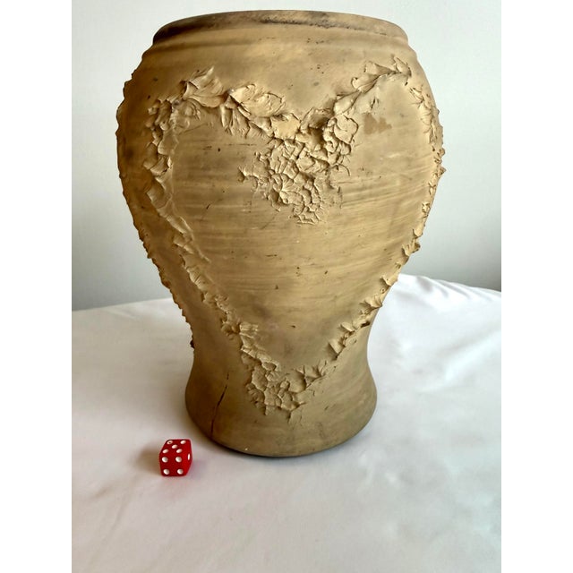 Vintage Brutalist clay abstract heart pinch pot planter or vase in the Style of Dexter Pottery out of the mid west. In...