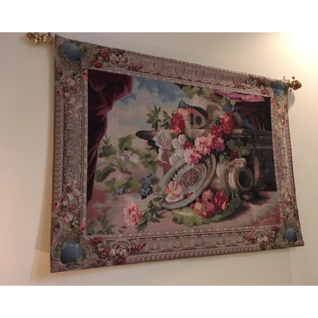 Belgium Tapestry Still Life For Sale - Image 9 of 11