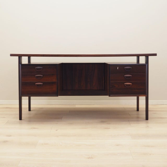 Vintage Danish Rosewood Desk, 1970s For Sale - Image 14 of 14