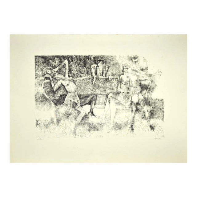 Marcello Avenali, Figures, Etching, Late 20th Century For Sale