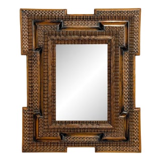 Baroque, Flemish Ripple Mirror, Carved Walnut, Mirror, Belgium, 18th C. For Sale