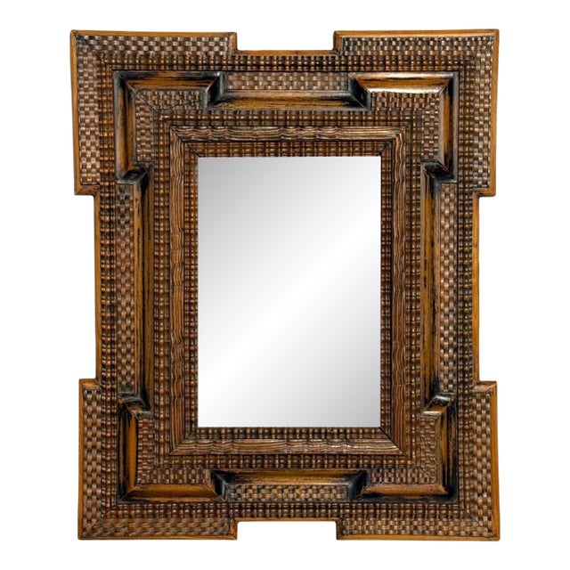Baroque, Flemish Ripple Mirror, Carved Walnut, Mirror, Belgium, 18th C. For Sale