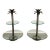 Pair of Vintage Godinger Silver Co Art Palm Tree Two Tier Glass Serving Stands For Sale