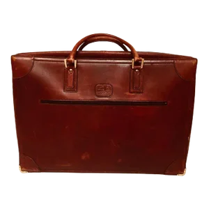 Vintage Leather Suitcase "La Bagagerie Paris" Burgundy Bordeaux Luggage