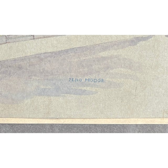 1940s Architectual Study by Indiana Artist Zeno Hodge, Ca 1940s For Sale - Image 5 of 12