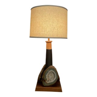 Signed Martz for Marshall Studios Table Lamp With Agate Accent For Sale