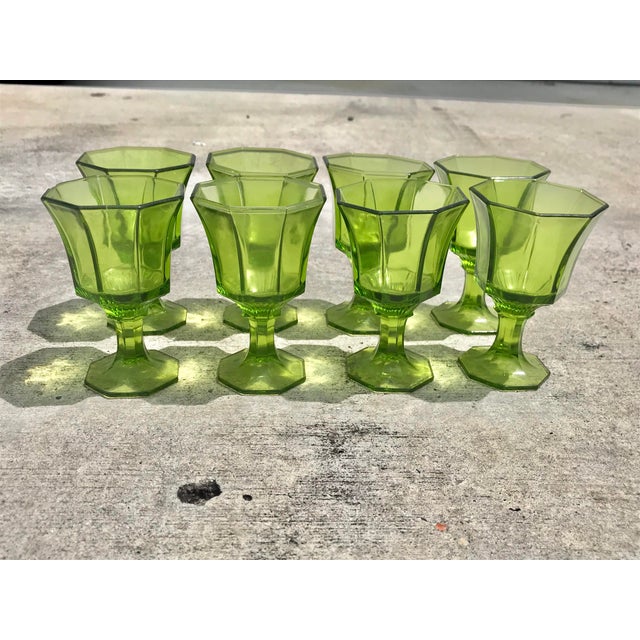 MidCentury Modern Green Cordial Glasses Set of 8 Chairish